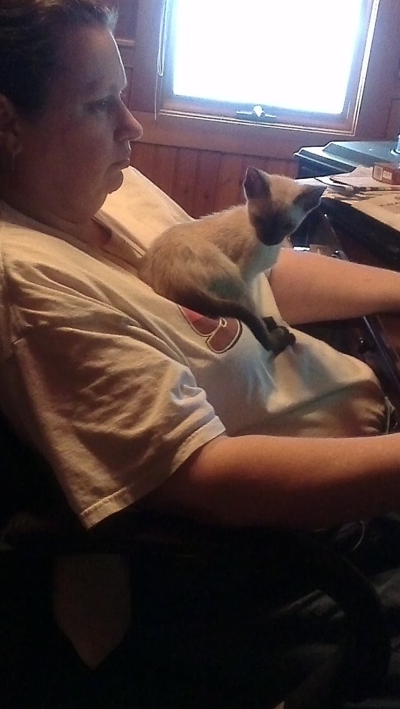 In her rightful place - only her slave isn't petting her